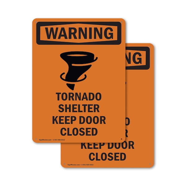 Signmission Tornado Shelter Keep With Symbol, 7 in W x Rectangle, Plastic OS-2PACK-WS-P-710-V-13571 - main